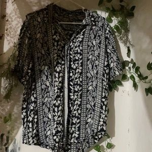 Black and white button down